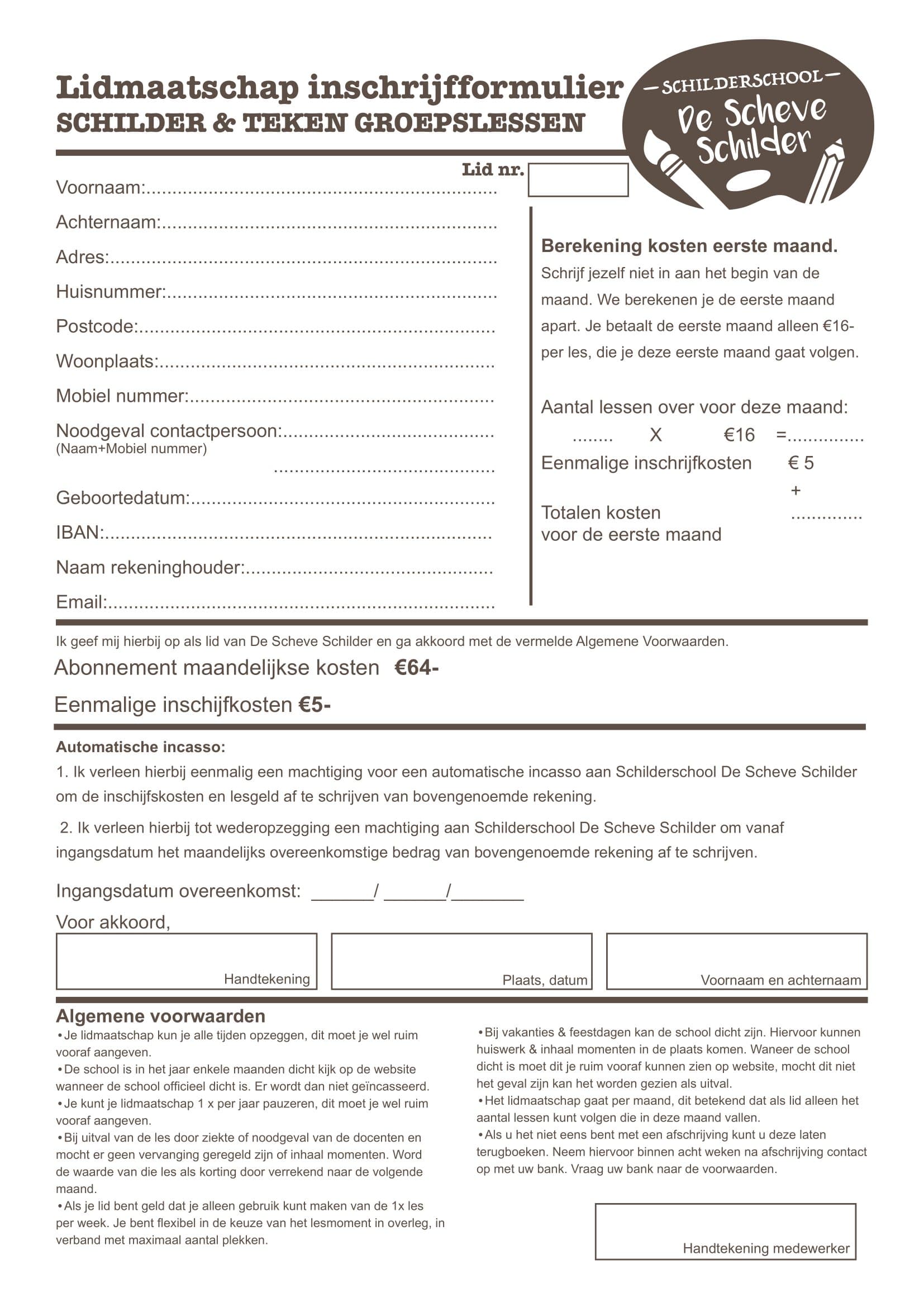 Inschrijvingsformulier